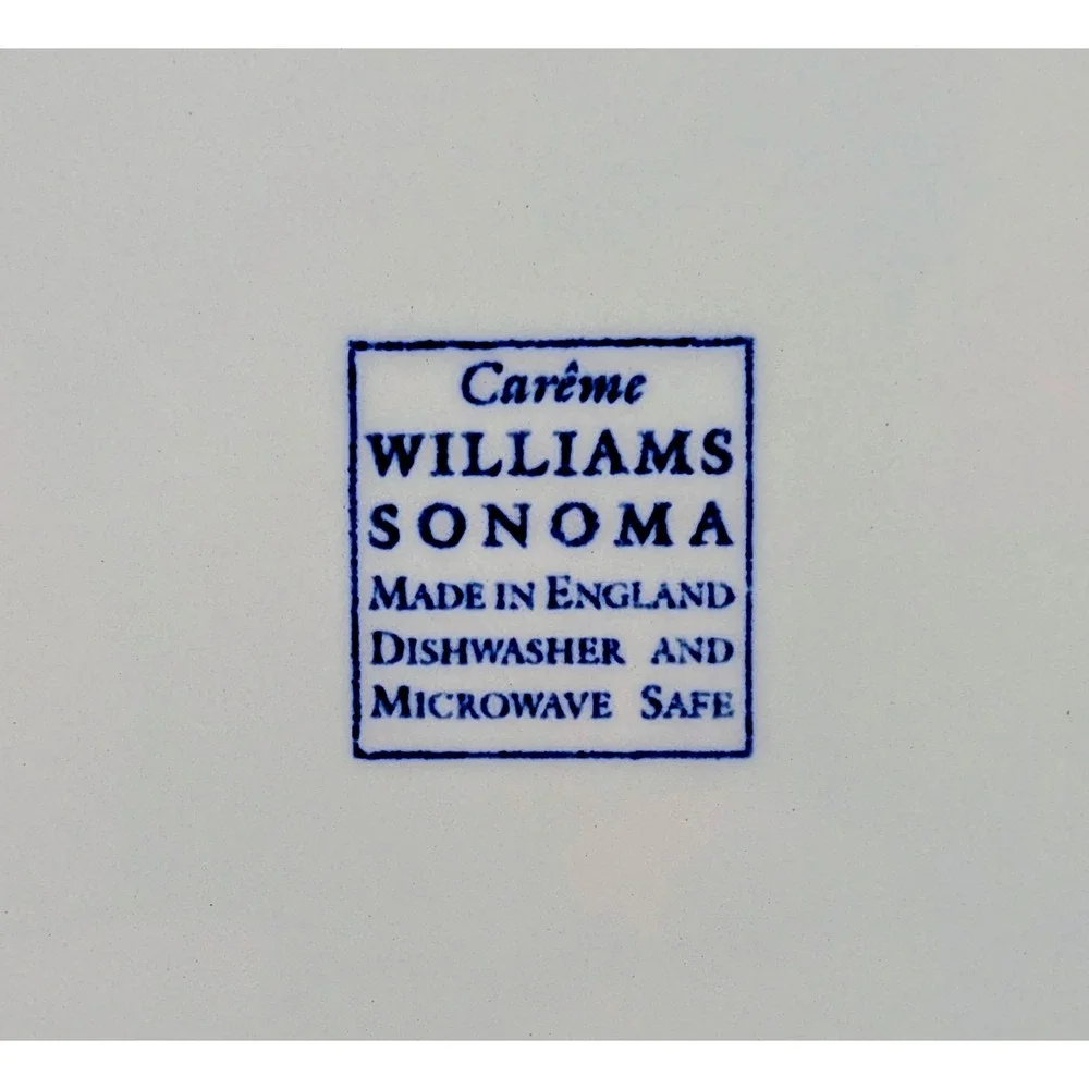 Williams Sonoma Careme Dessert Plates Set of 4 Blue White Pastry England 9 Inch